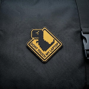 Dont Touch My Laptop Patch, Funny T-Rex Dinosaur Warning Embroidered Patch