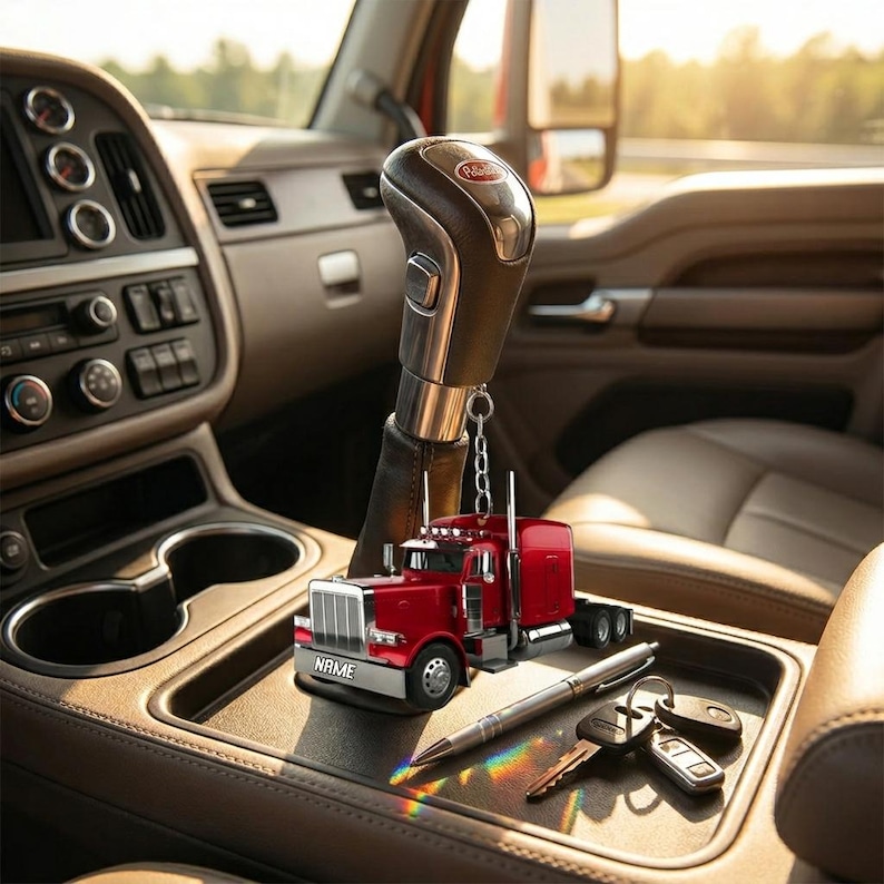 Custom Semi-truck Keychain, Personalized Big Rig Acrylic Bag Tag - Etsy