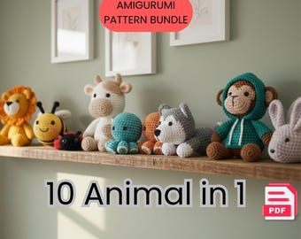 Amigurumi Animal Crochet Pattern Bundle | Beginner Friendly (PDF Instant Download)