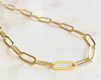 Gold Paperclip Chain Necklace