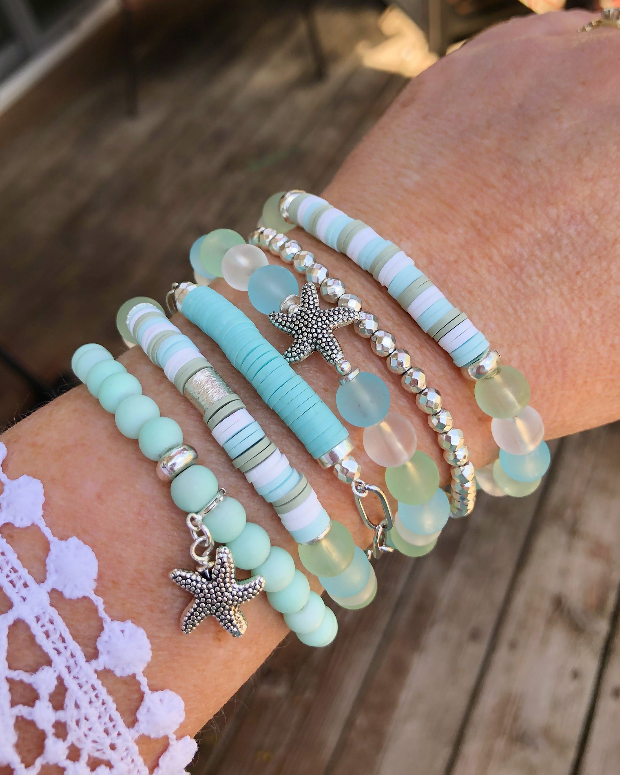 Beaded cheap beach bracelets