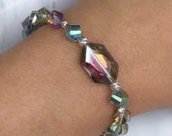 Rainbow Glass Crystal Bracelet