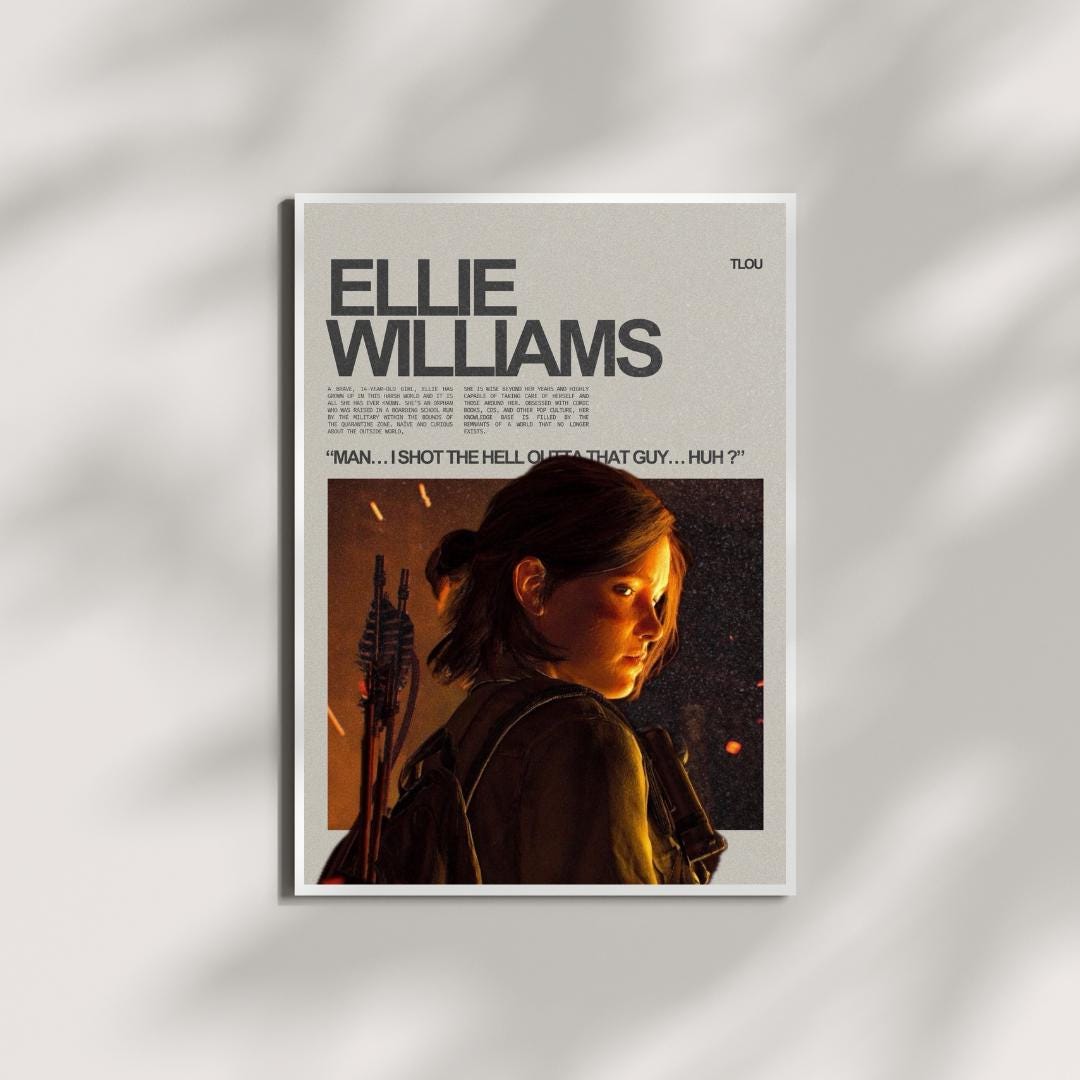 Ellie Williams Poster | the Last of Us Part II Wall Art | Minimalist ...