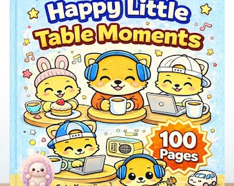 Happy Little Table Moments – 100 Cute Kawaii Coloring Pages