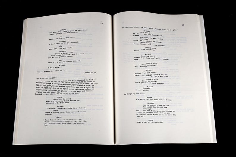 Mafia Script The Godfather Script Book – Soft Cover Screenplay – Classic Mafia Crime ...
