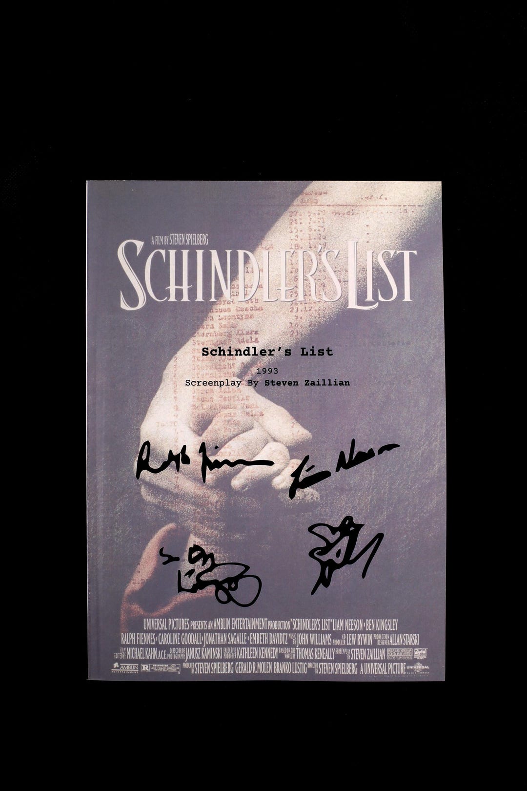 Schindler’s List Script Book – Soft Cover Screenplay – Historical Drama ...