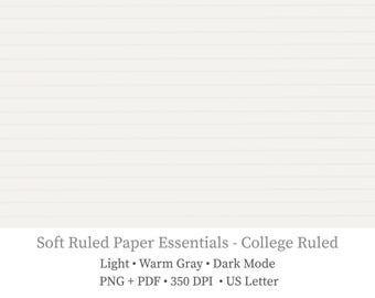 Papier ligné du Collège | Papier ligné 7 mm | Lettre US | Imprimable et numérique | PDF + PNG