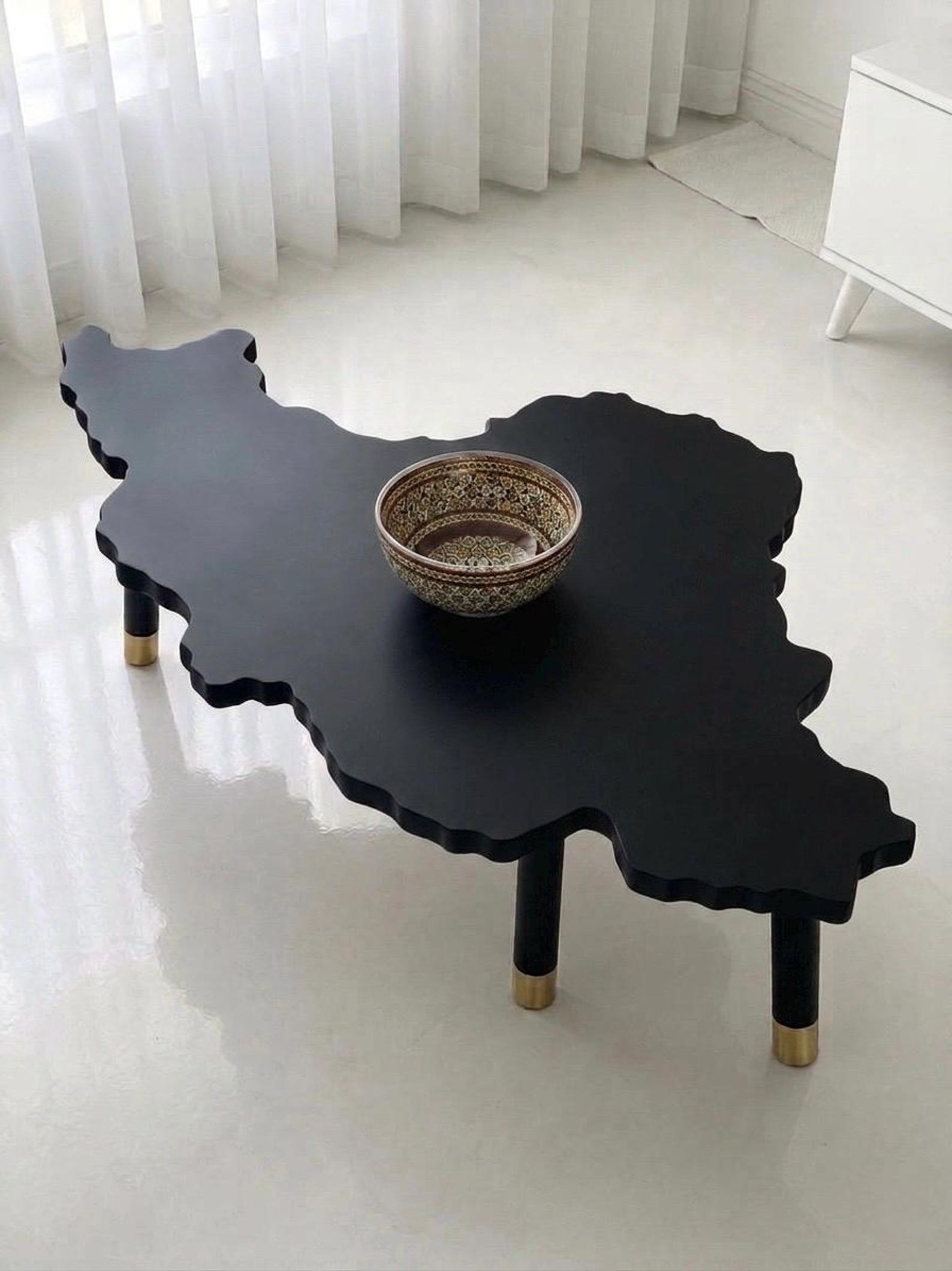 Handmade Iran Map Coffee Table - Persian Map Plywood Center Table ...