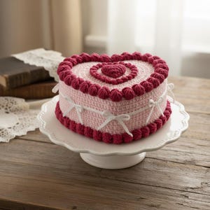Crochet Heart Cake Pattern, Beginner Friendly Amigurumi (PDF Pattern)