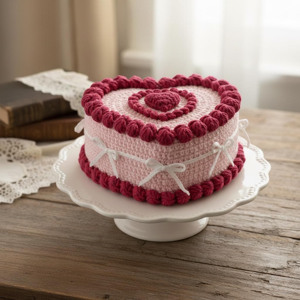 39 Beautiful Crochet Heart Patterns To Make With Love 14 Crochet Heart Cake