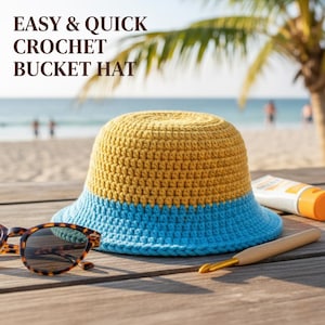 Patrón de gorro de pescador de crochet fácil y rápido para principiantes (guía paso a paso gratuita)