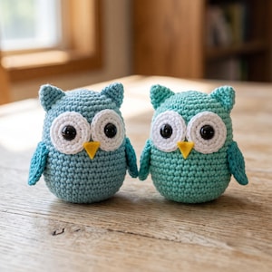 Tiny Owl Amigurumi Crochet Pattern, Beginner Bird Plush PDF, Kawaii Animal (Digital Download)