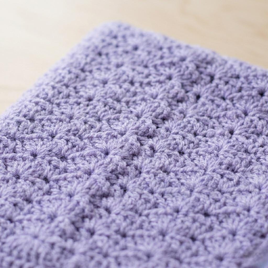 Textured Shell Crochet Blanket Pattern Easy Beginner One Row Repeat ...