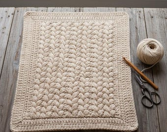 Braided Wheat Stitch Crochet Blanket Pattern | Easy Baby Lovey (PDF Pattern)