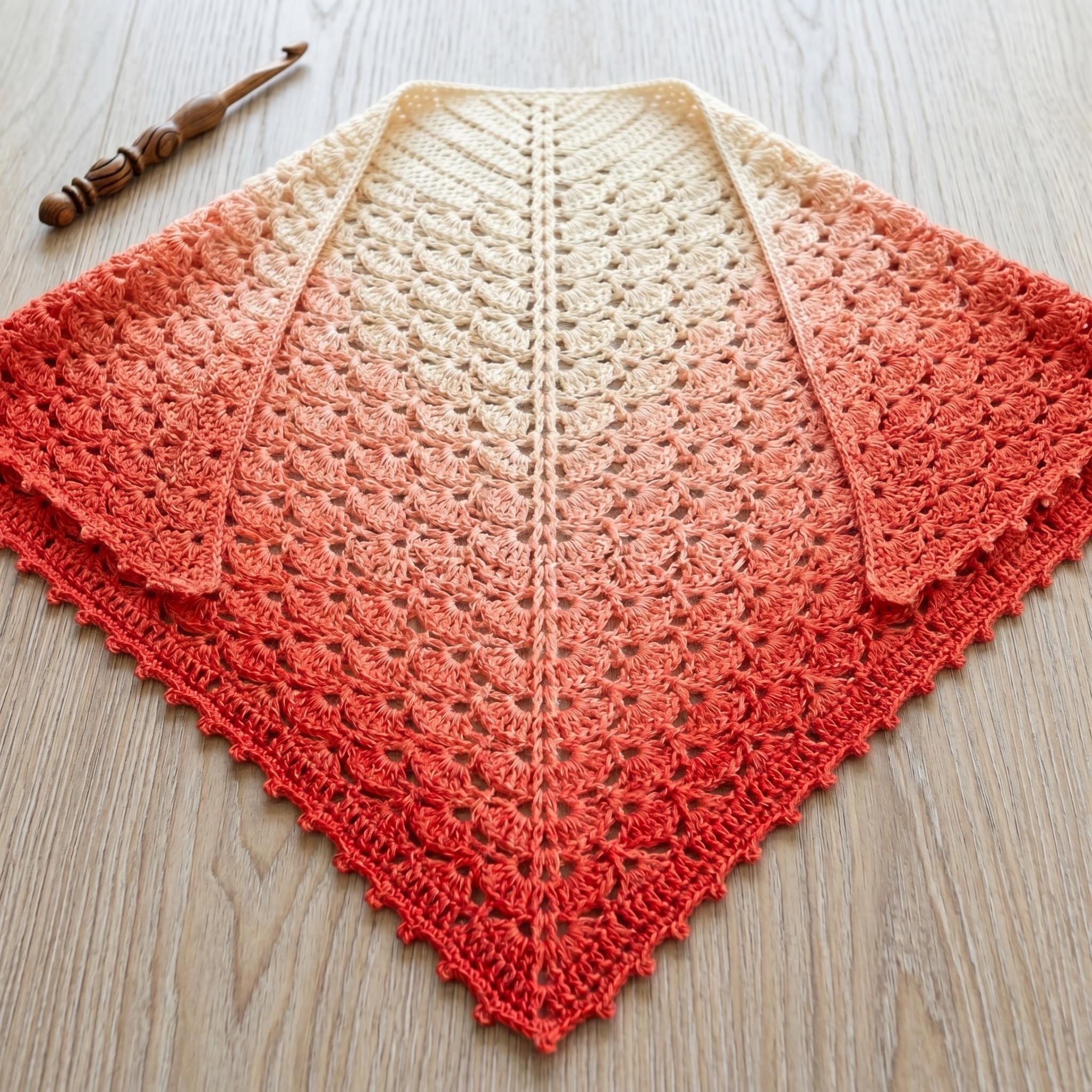 Crochet Lace Shawl Pattern PDF – Easy Beginner Triangle Wrap (digital ...