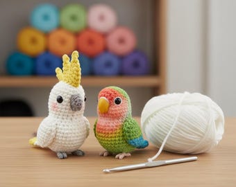 Amigurumi Parrot & Lovebird Crochet Pattern (PDF Pattern)