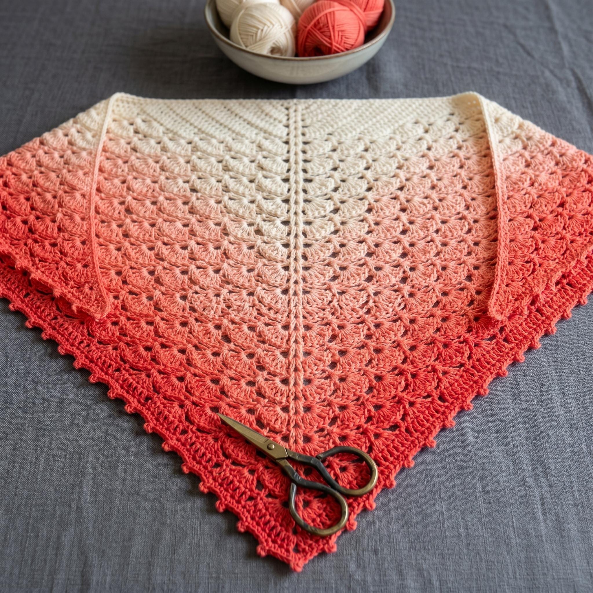 Crochet Lace Shawl Pattern PDF – Easy Beginner Triangle Wrap (digital ...