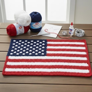 American Flag Crochet Placemat Pattern | Patriotic Decor (PDF Pattern)