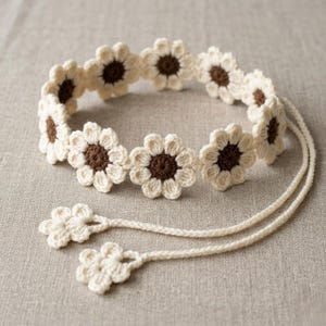 Crochet Daisy Hair Band Pattern – Easy Boho Floral Headband for Beginners & Handmade Gifts