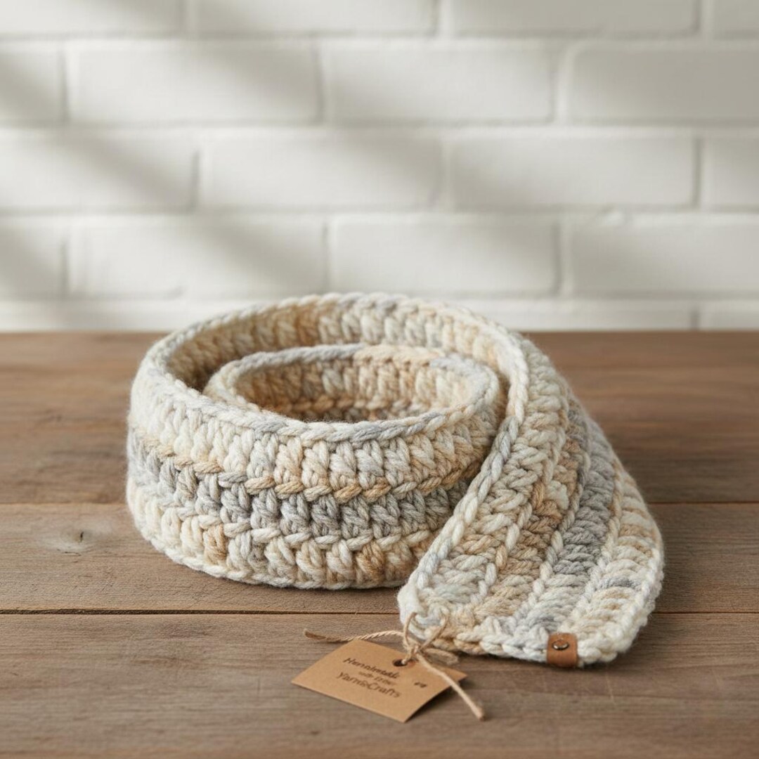 One-row Repeat Crochet Scarf Pattern PDF | Easy Beginner Crochet Scarf ...