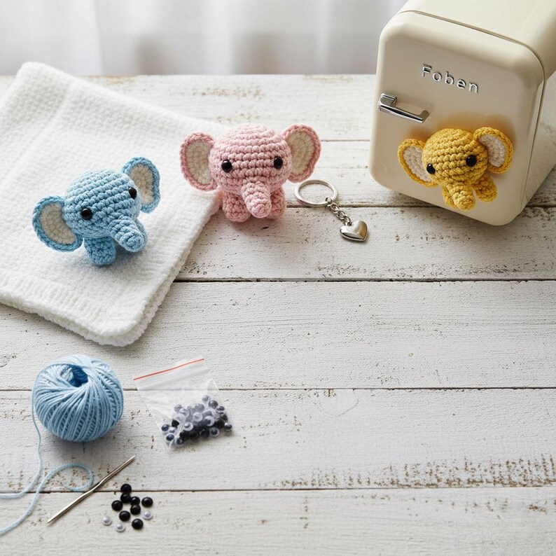 Crochet Baby Elephant Applique – Mini Design (PDF Pattern) - Etsy