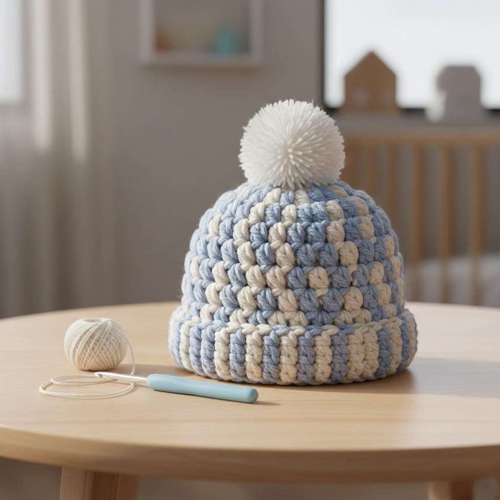 30 Baby Hat Crochet Patterns for Sweet Handmade Gifts and Everyday Warmth 28 Bean Stitch Newborn Baby Hat Crochet Pattern