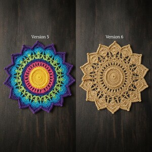 Galactic Eye Crochet Mandala Pattern – Cosmic Popcorn Stitch Mandala PDF for Boho Home Decor image 3