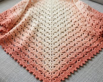 Crochet Lace Shawl Pattern PDF – Easy Beginner Triangle Wrap (Digital Download)