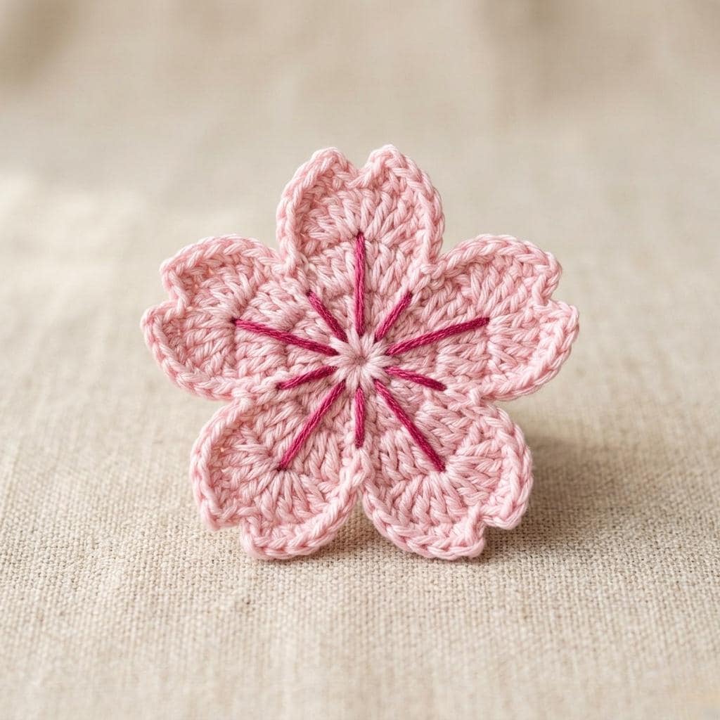 37 Japanese Crochet Patterns to Explore: Bags, Motifs, Amigurumi, and Lace 9 Crochet Cherry Blossom (Sakura) Flower