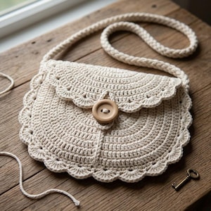 Patrón de bolso bandolera de ganchillo estilo boho / Bolso de hombro de algodón en PDF fácil para principiantes