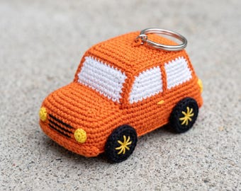 Mini Crochet Car Keychain Pattern PDF | Easy Amigurumi Toy Vehicle (Digital Download)