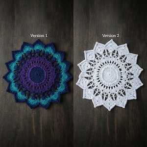 Galactic Eye Crochet Mandala Pattern – Cosmic Popcorn Stitch Mandala PDF for Boho Home Decor