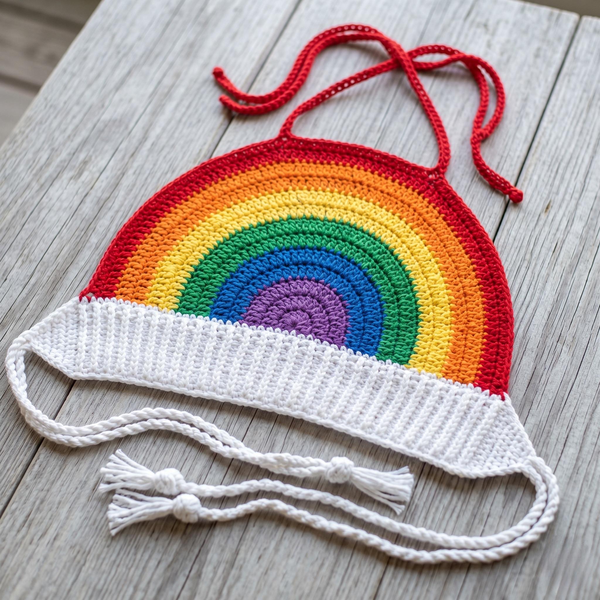 Rainbow Crochet Halter Top