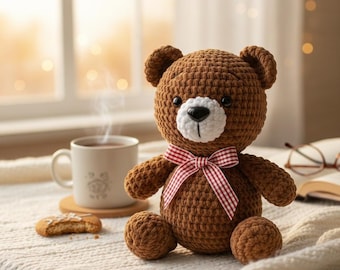 Patrón fácil de osito amigurumi de crochet (para principiantes) (Patrón PDF)