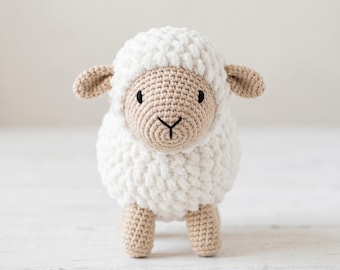 Schafe Amigurumi Häkelanleitung | Mini Krippe Lamm, anfängerfreundliche Plüschtier (PDF)