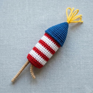 Crochet Firecracker Rocket Pattern | Amigurumi Plush PDF (Beginner Friendly)