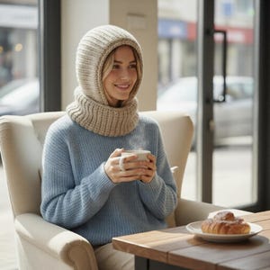 Cappuccio all'uncinetto facile con schema per colletto / Cappuccio accogliente in un unico pezzo per principianti
