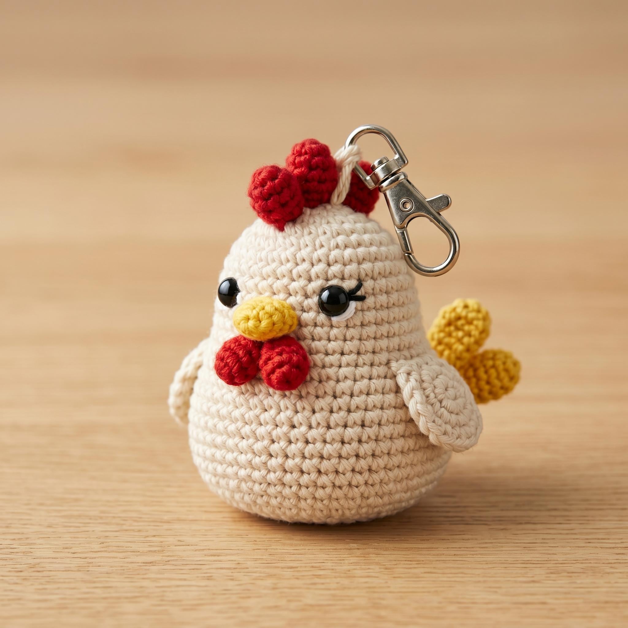 Crochet Chicken Keychain