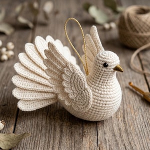 Crochet Turtle Dove Pattern | Amigurumi Christmas Wedding Decoration (PDF Pattern)
