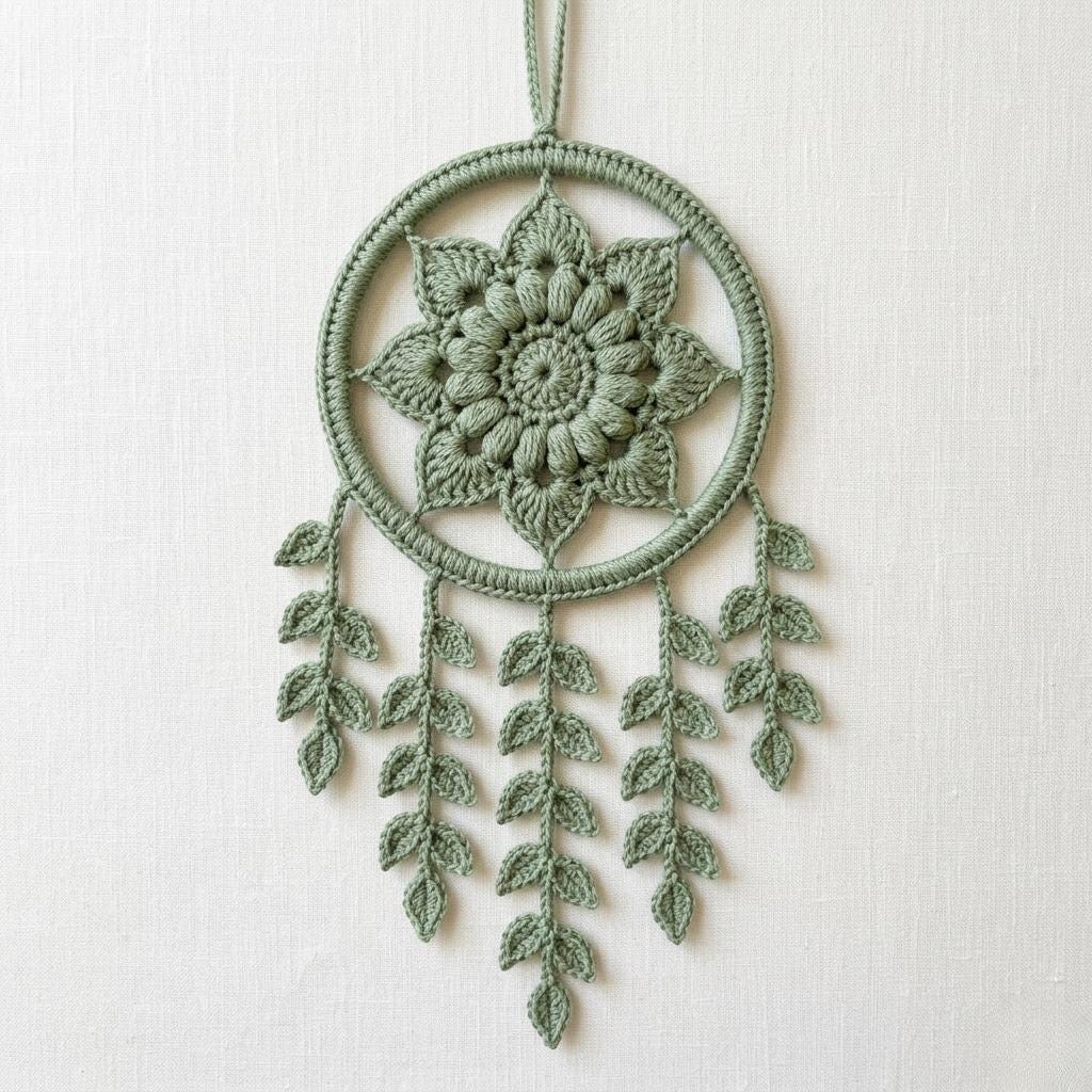 38 Crochet Leaf Patterns To Welcome Fall With Appliqués, Garlands, and Botanical Details 5 Beginner Friendly Crochet Dream Catcher Guide