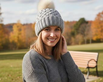 Patrón de gorro de crochet / Gorro de invierno texturizado fácil (Patrón PDF)