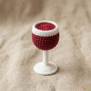 Mini Wine Glass Crochet Pattern, Amigurumi Drink Charm (PDF Download)