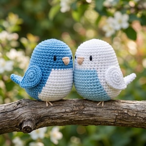 Patrón de pájaros del amor a crochet / Pareja de pájaros amigurumi / Pájaros besándose PDF