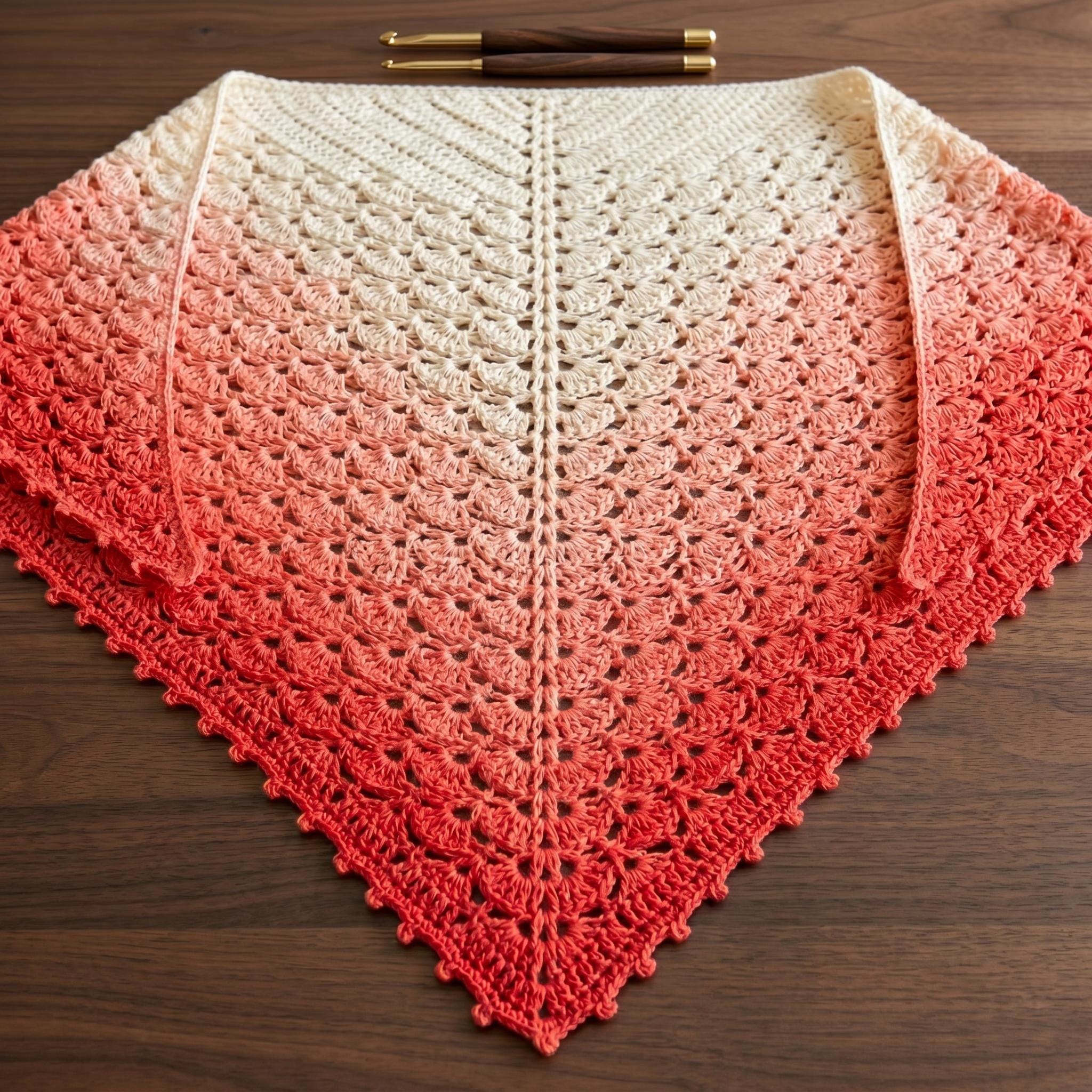 Crochet Lace Shawl Pattern PDF – Easy Beginner Triangle Wrap (digital ...