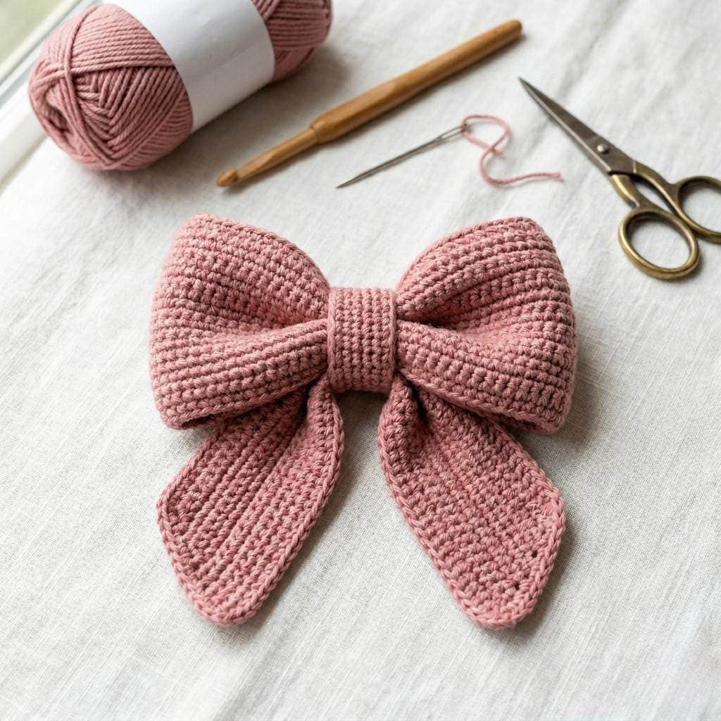 36 Crochet Hair Clips with Sunflowers, Bows, Flowers, and Fruit 14 Easy Crochet Bow
