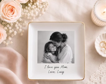 Vide-poches photo personnalisé, cadeau d'anniversaire personnalisé pour maman, cadeau pour la fête des mères, porte-bagues photo, vide-poches à bijoux, souvenir