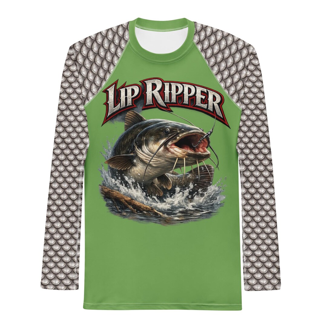Lip Ripper Design Lip Ripper Catfish Rash Guard, Angler Long Sleeve Fishing Shirt - Etsy