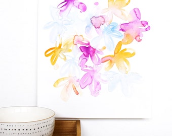 original watercolor painting, floral watercolor, loose flowers, abstract painting