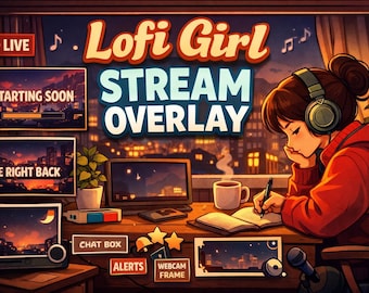 Lofi Theme Stream Overlay Bundle