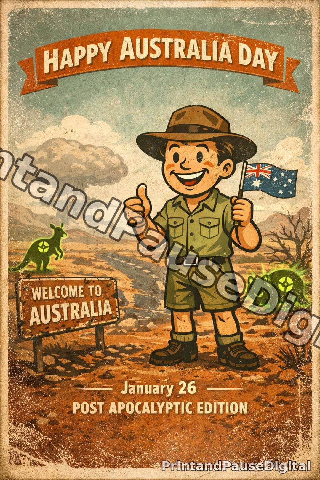 Fallout Inspired Australia Day Printable - Etsy Australia